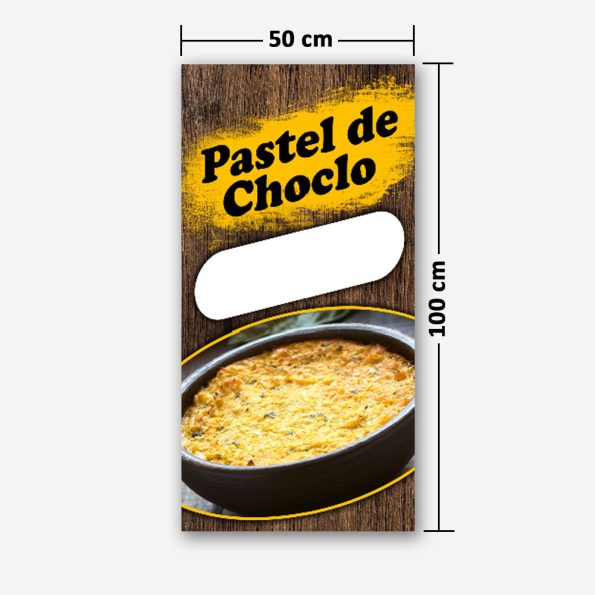 Pendón Publicitario Colgante Pastel de Choclo M2