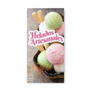 Pendon Publicitario colgante helados artesanales