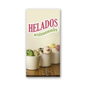 Pendon Publicitario colgante helados artesanales
