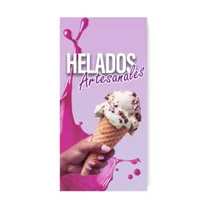 Pendon Publicitario colgante helados artesanales