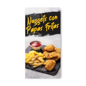 Pendón Publicitario Colgante Nuggets con papas Fritas