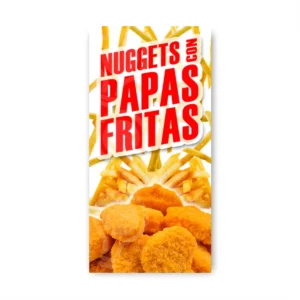 Pendón Publicitario Colgante Nuggets con papas Fritas