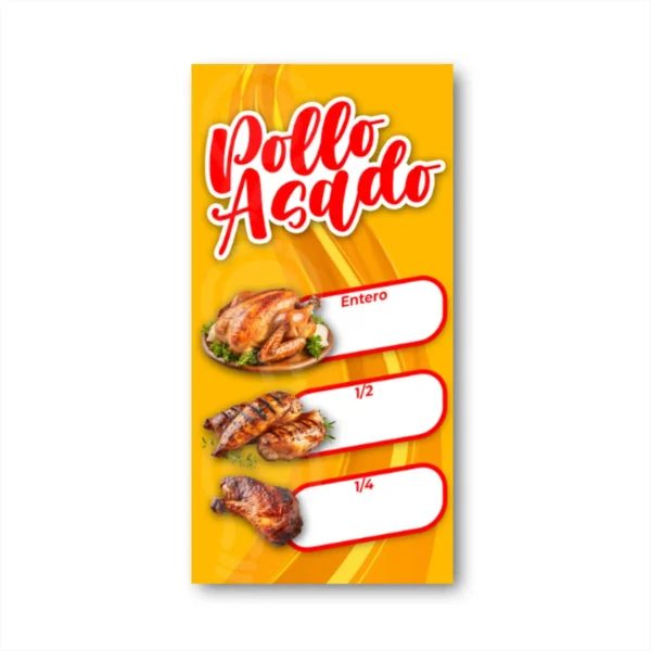 Pendón Publicitario Colgante Pollo Asado