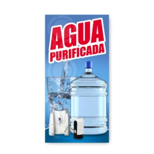 Pendon Publicitario colgante Agua Purificada