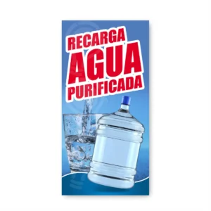 Pendon Publicitario colgante Agua Purificada
