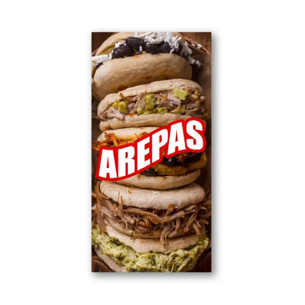 pendon publicitario colgante arepas