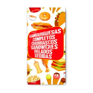 Pendón publicitario colgante Comida Rápida