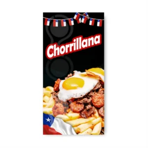 Pendón publicitario colgante Chorrillana