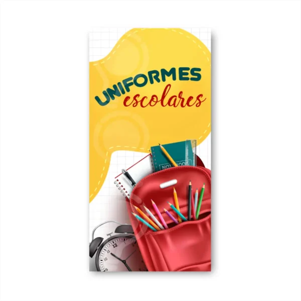 Pendon Publicitario colgante uniformes escolares