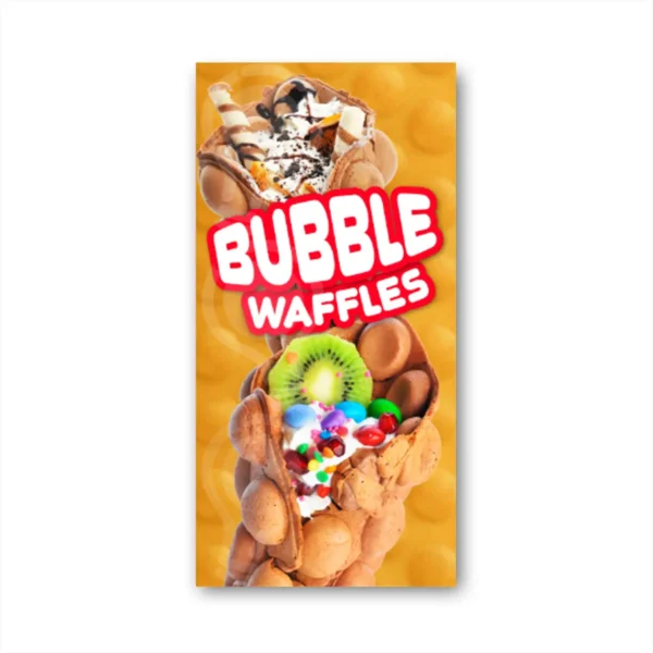 Pendon Publicitario colgante bubble waffles