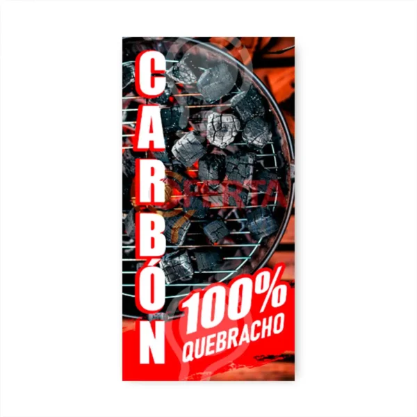 Pendon Publicitario colgante carbon quebracho