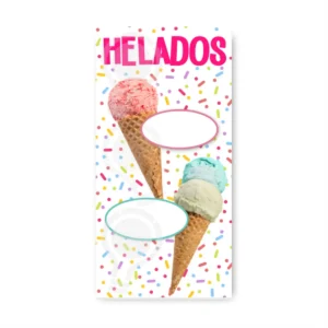 Pendon Publicitario colgante helados artesanales