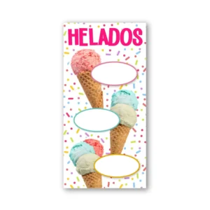 Pendon Publicitario colgante helados artesanales
