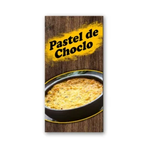Pendón publicitario colgante pastel de choclo