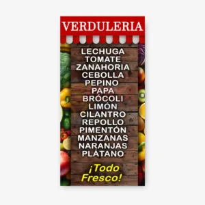 Pendon Publicitario colgante verduleria