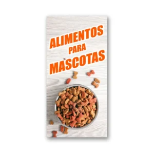 pendon publicitario colgante alimentos para mascotas