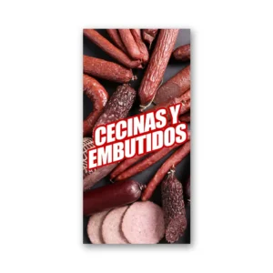 pendon publicitario colgante cecinas embutidos