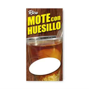 pendon publicitario colgante mote con huesillo