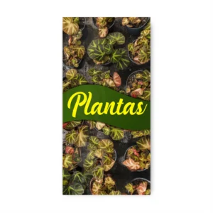 pendon publicitario colgante plantas